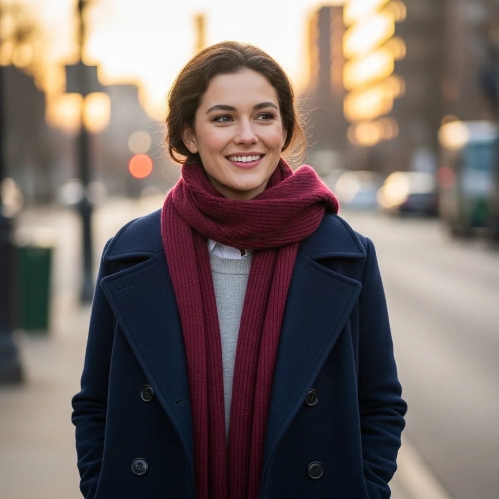 Pea Coat over Casual Layers