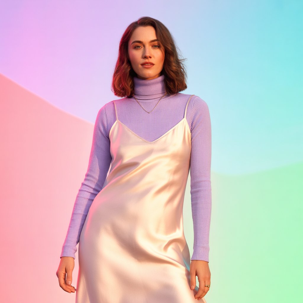 Turtleneck Under a Slip Dress