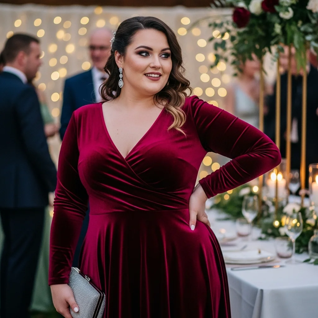 Velvet Fit and Flare Burgundy Dream