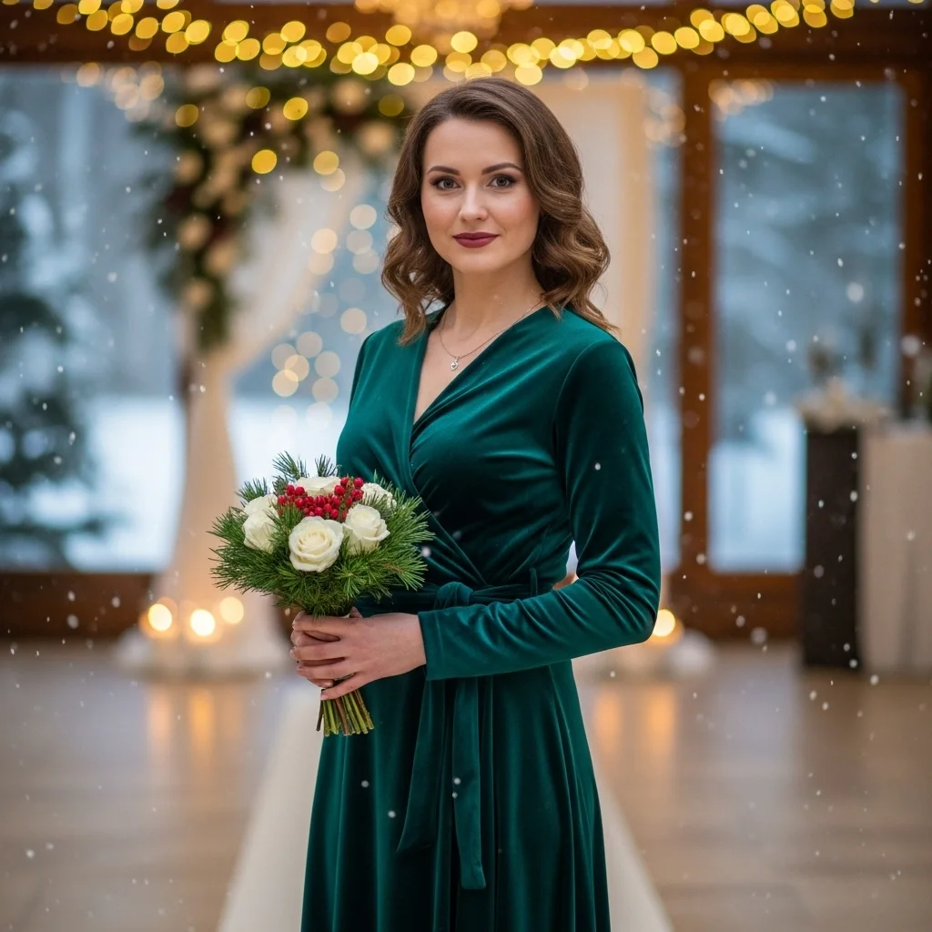 Wrap Dress in a Heavy Fabric