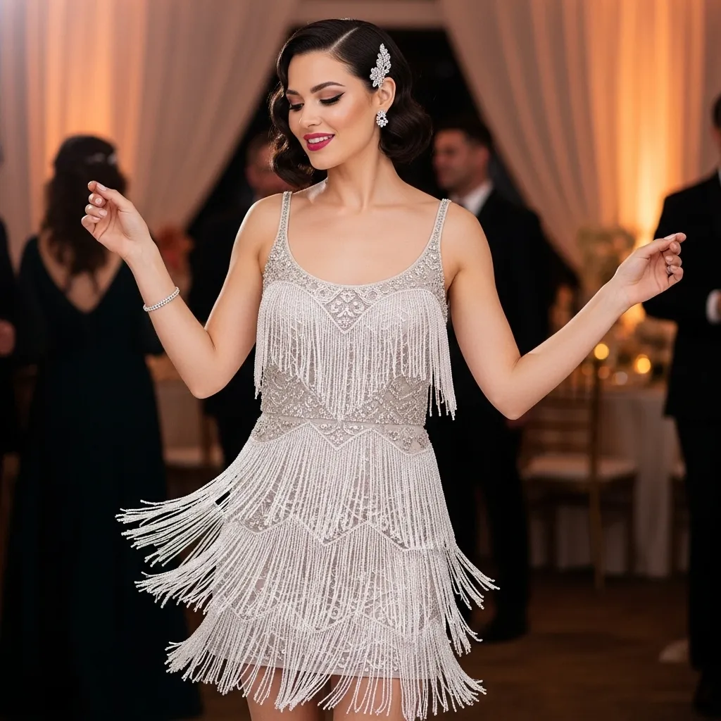 Beaded Fringe Flapper-Inspired Mini