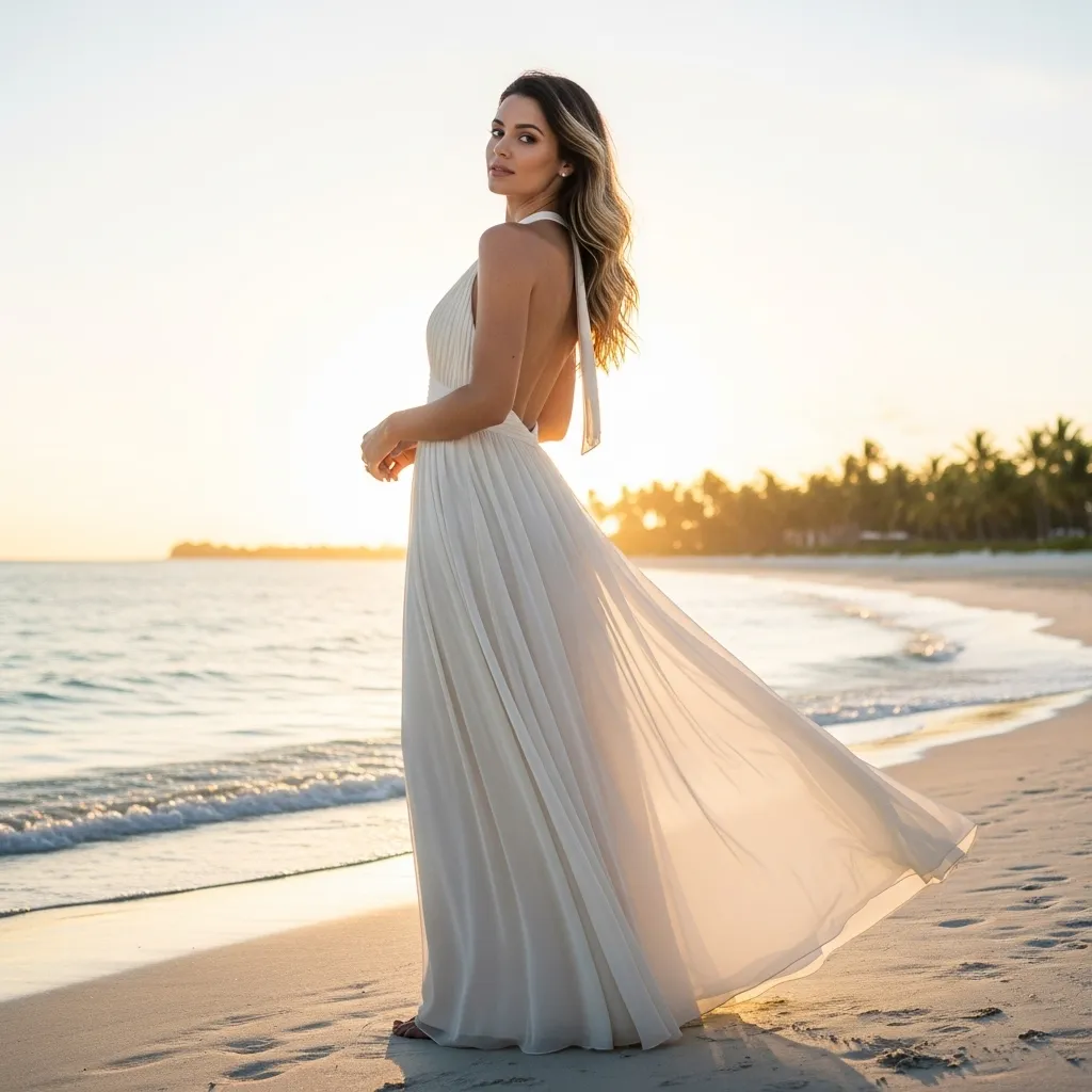 Halter Neck Chiffon Maxi with Open Back