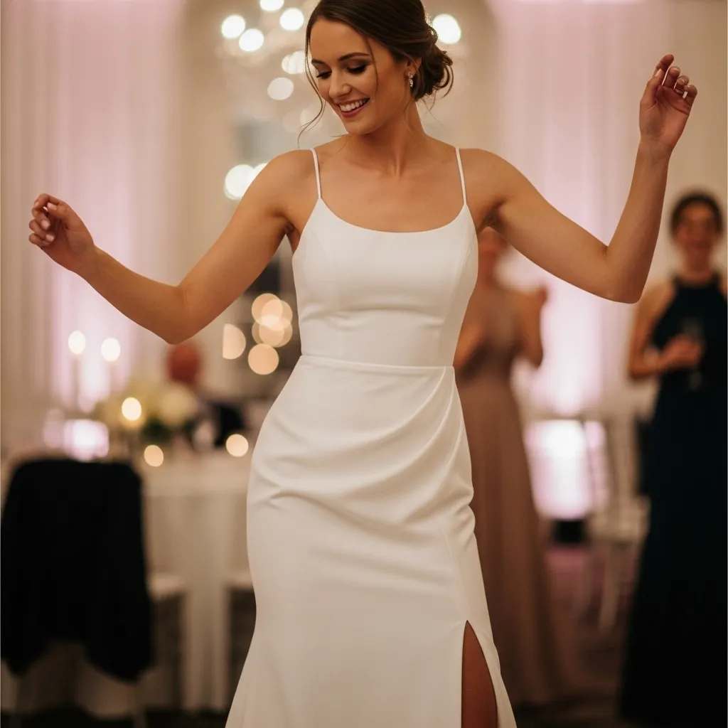 Minimalist Crepe Sheath Dress for Easy Dancing