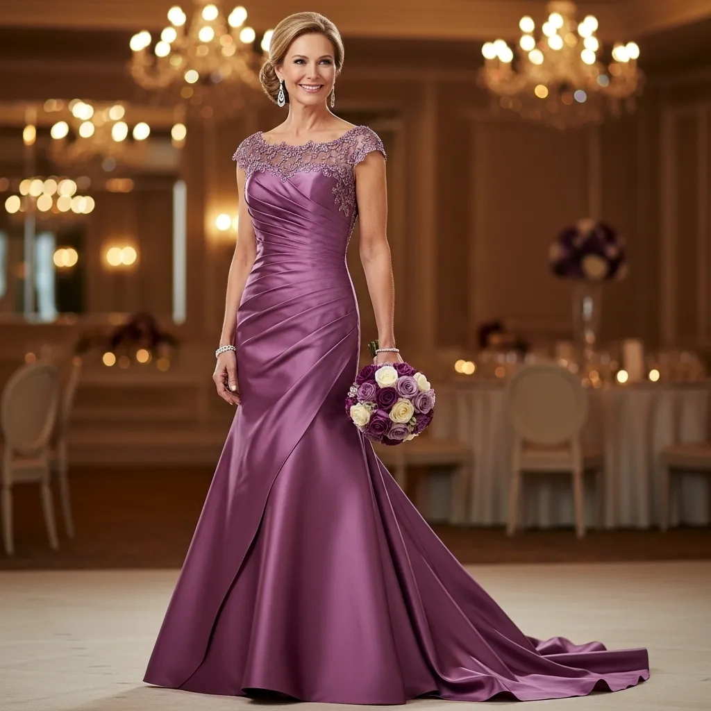 Plum Silk Mermaid Dress