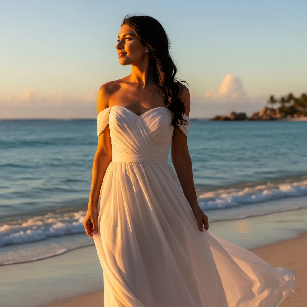 Romantic Off-the-Shoulder Chiffon Dress