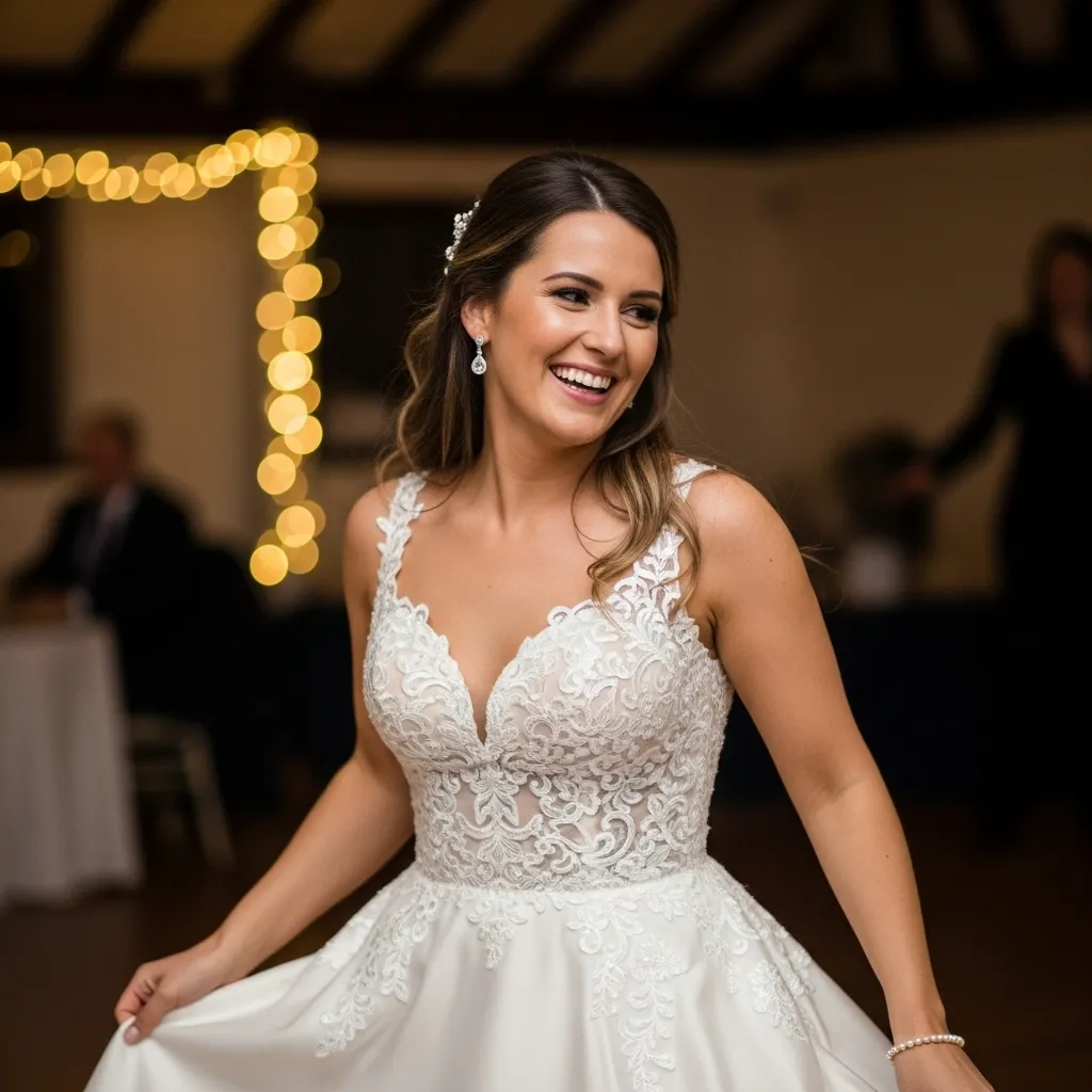Satin A-Line Reception Dress with Sweetheart Neck
