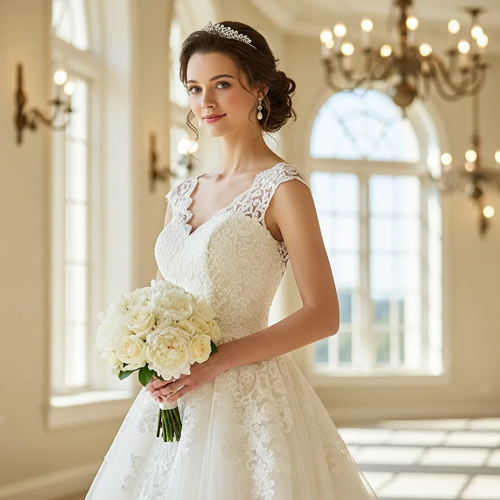 Sweetheart Bodice Lace Princess Gown