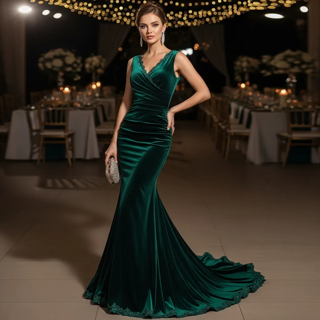Velvet Mermaid Dress (Soft & Glam)