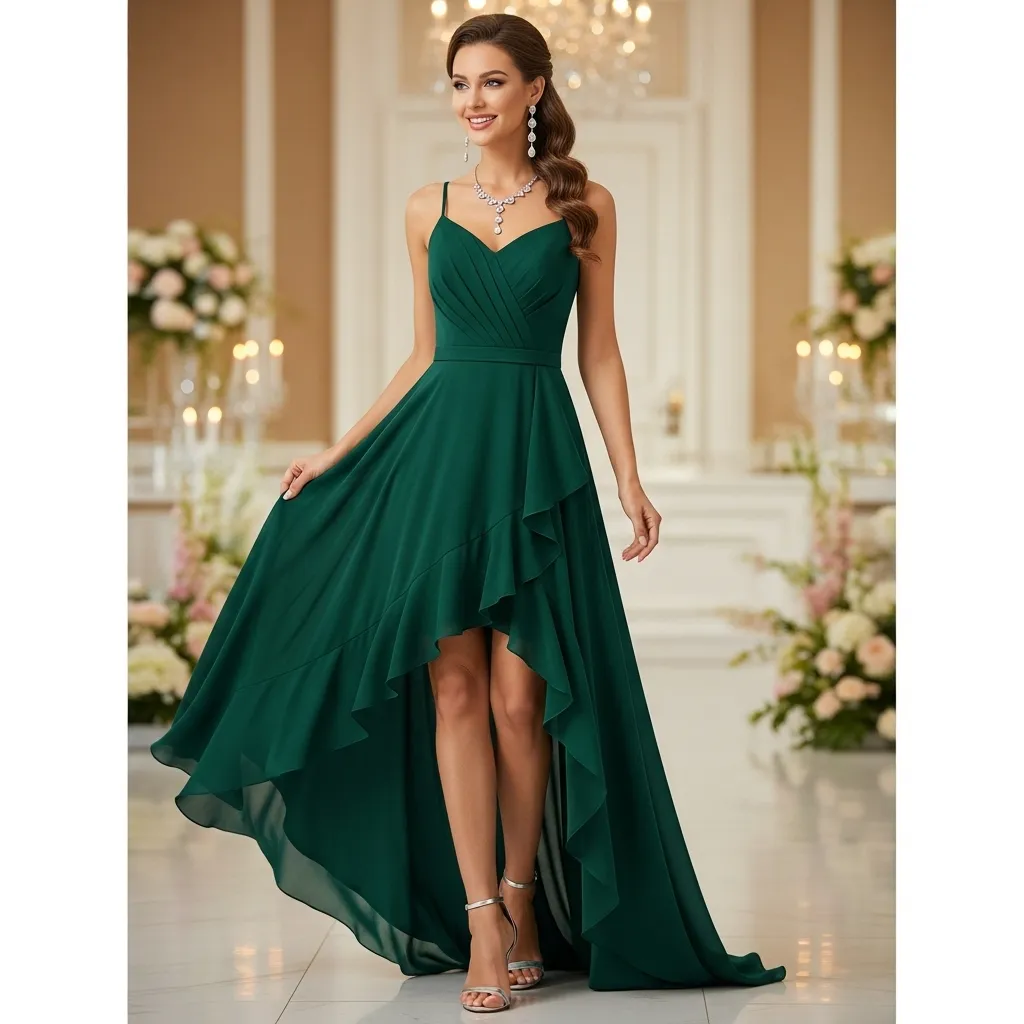 Asymmetrical Hem Evening Gown