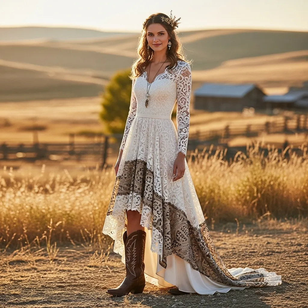 Asymmetrical Hem Wedding Dress