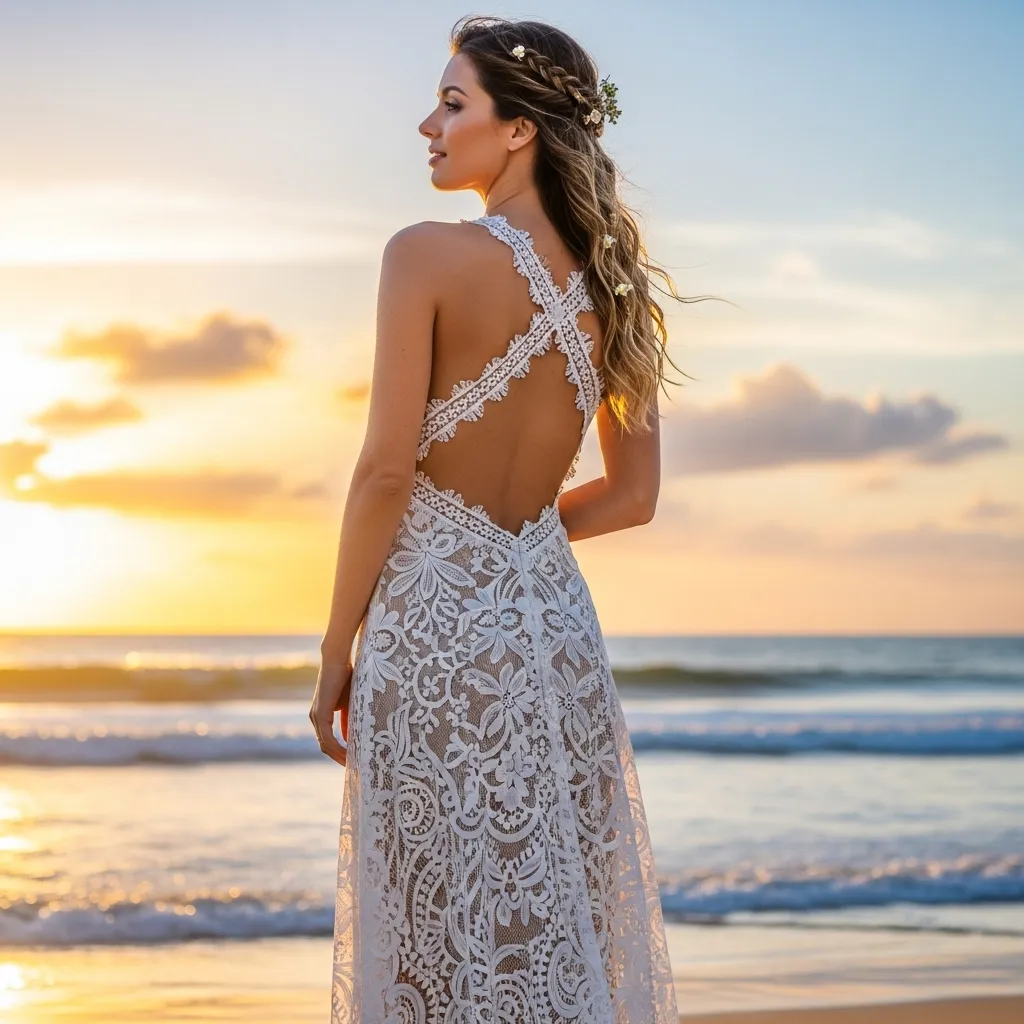 Backless Boho Lace Dress