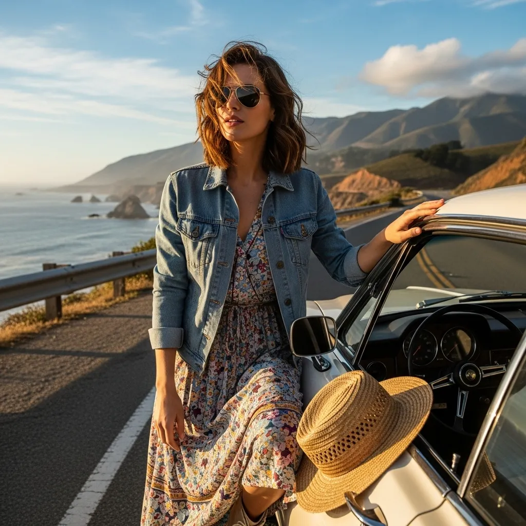 Denim Jacket over a Midi Dress