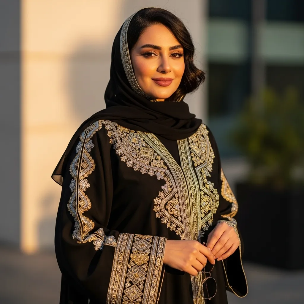 Elegant Abaya with Embroidered Detailing