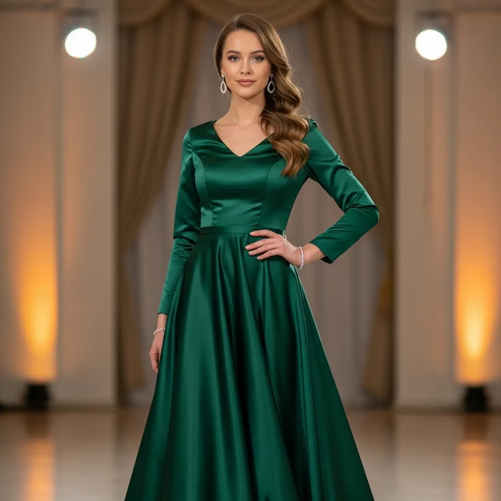 Elegant Floor-Length Satin Gown