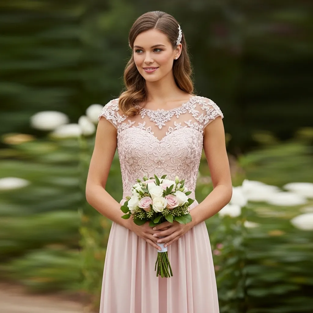 Embellished Bodice Bridesmaid Dress