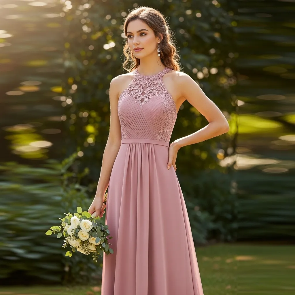 Halter Neck Bridesmaid Dress