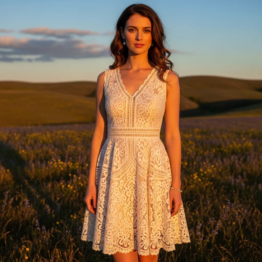 Lace Fit-And-Flare Dress