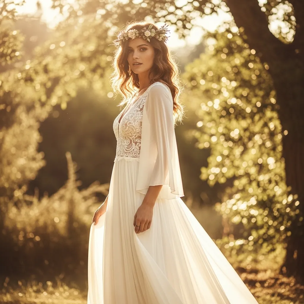 Lightweight Chiffon Boho Gown