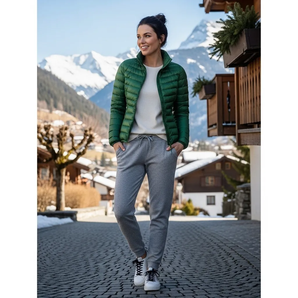 Lightweight down jacket with joggers