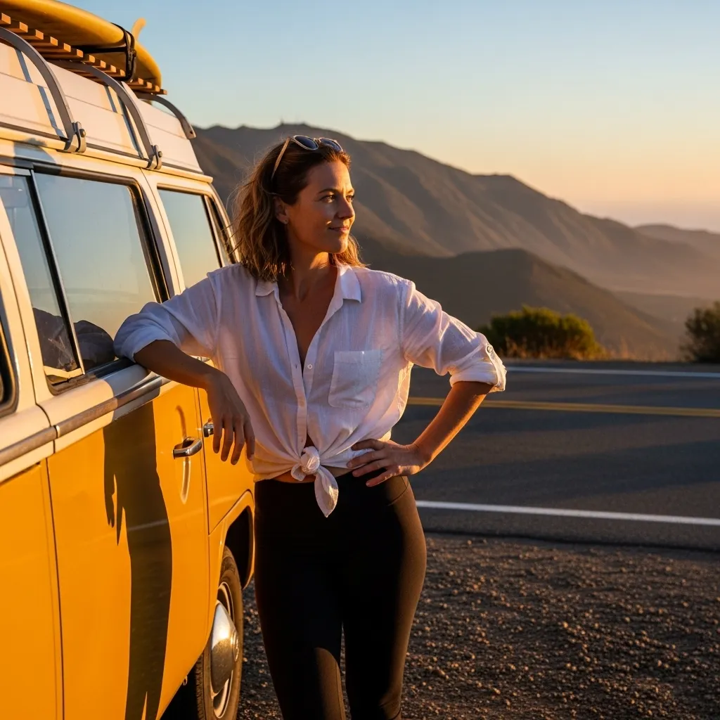 Loose Button-Down Shirt with Leggings