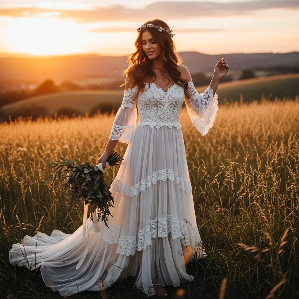 Off-The-Shoulder Boho Dress