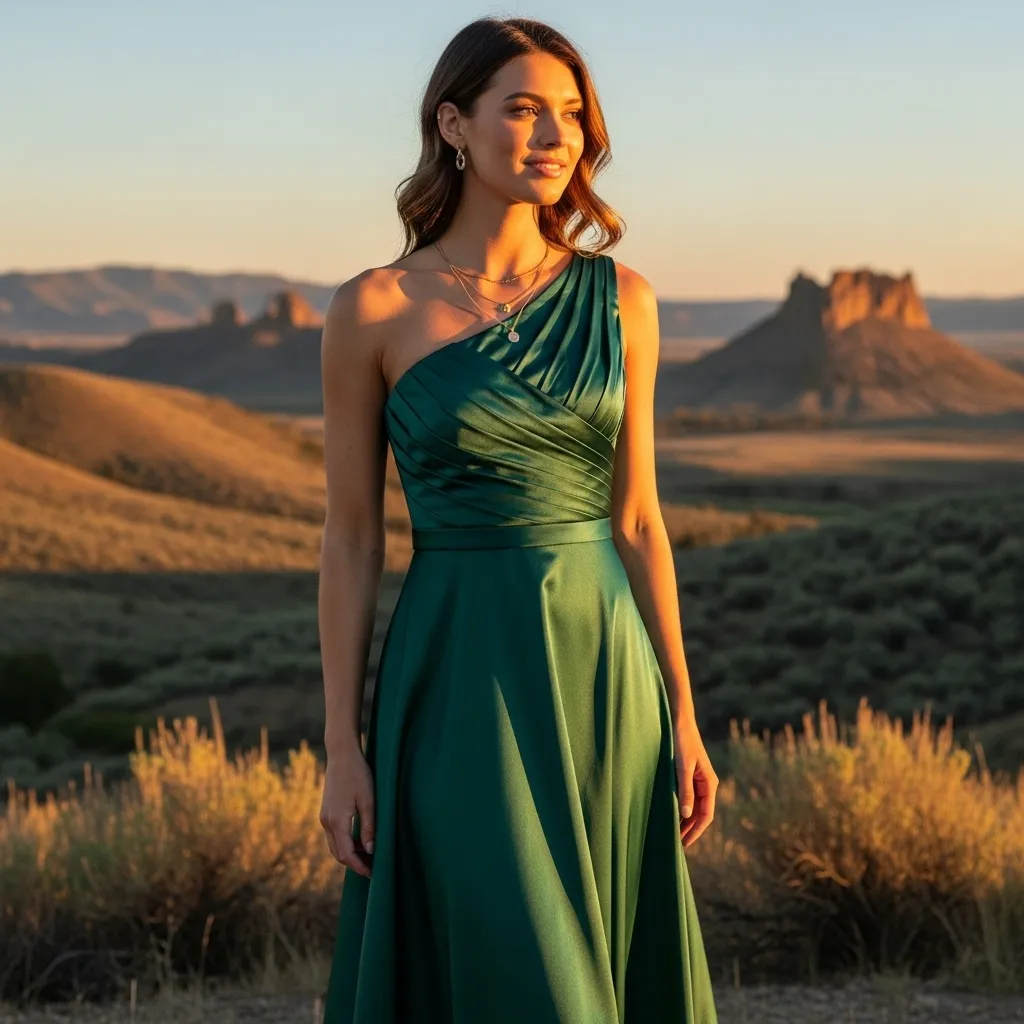 One-Shoulder Evening Dress