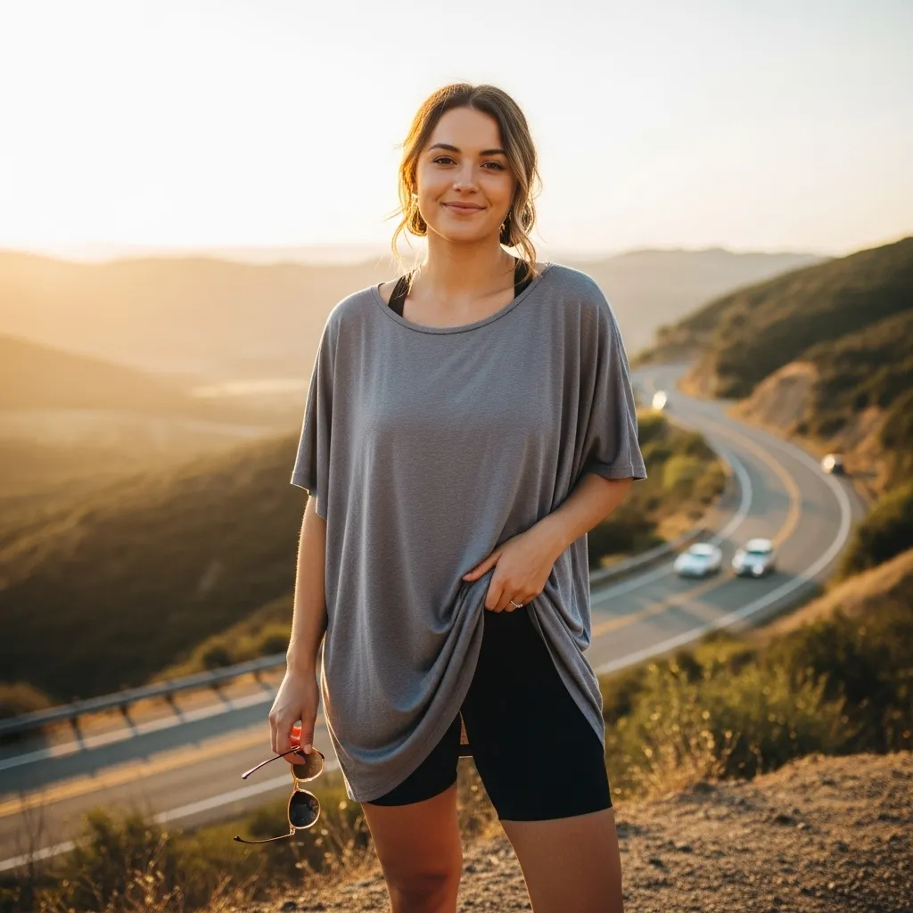 Oversized Tee Dress with Biker Shorts