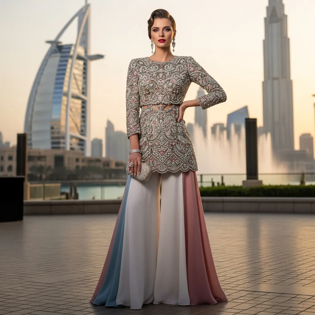 Palazzo Suit with Embellished Top