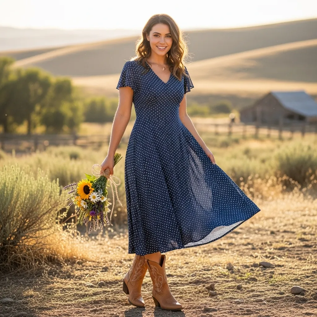 Polka Dot Midi Dress