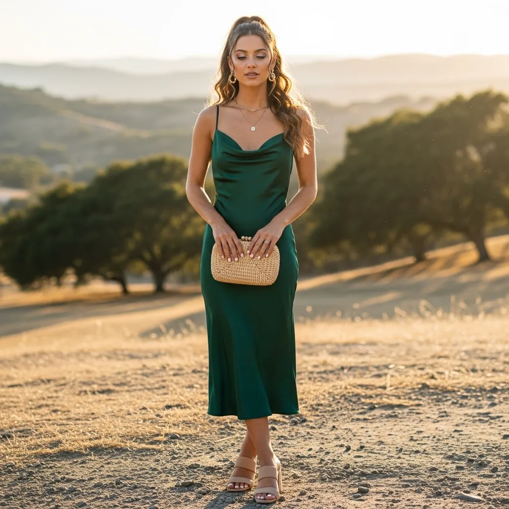 Satin Slip Midi Dress