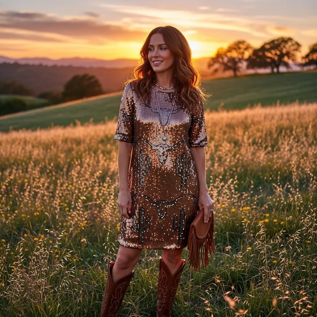 Sequin Shift Dress
