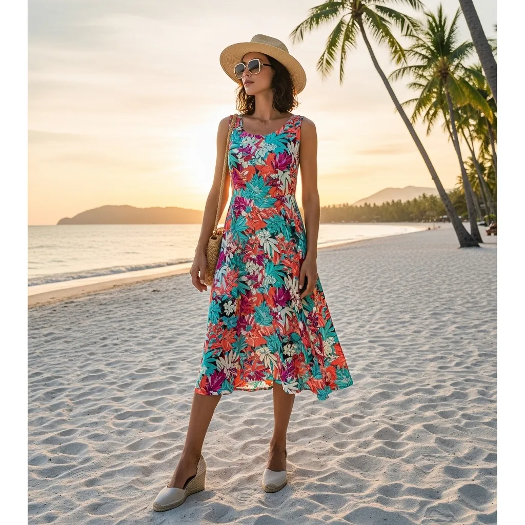 Sleeveless Midi Dress with Espadrilles