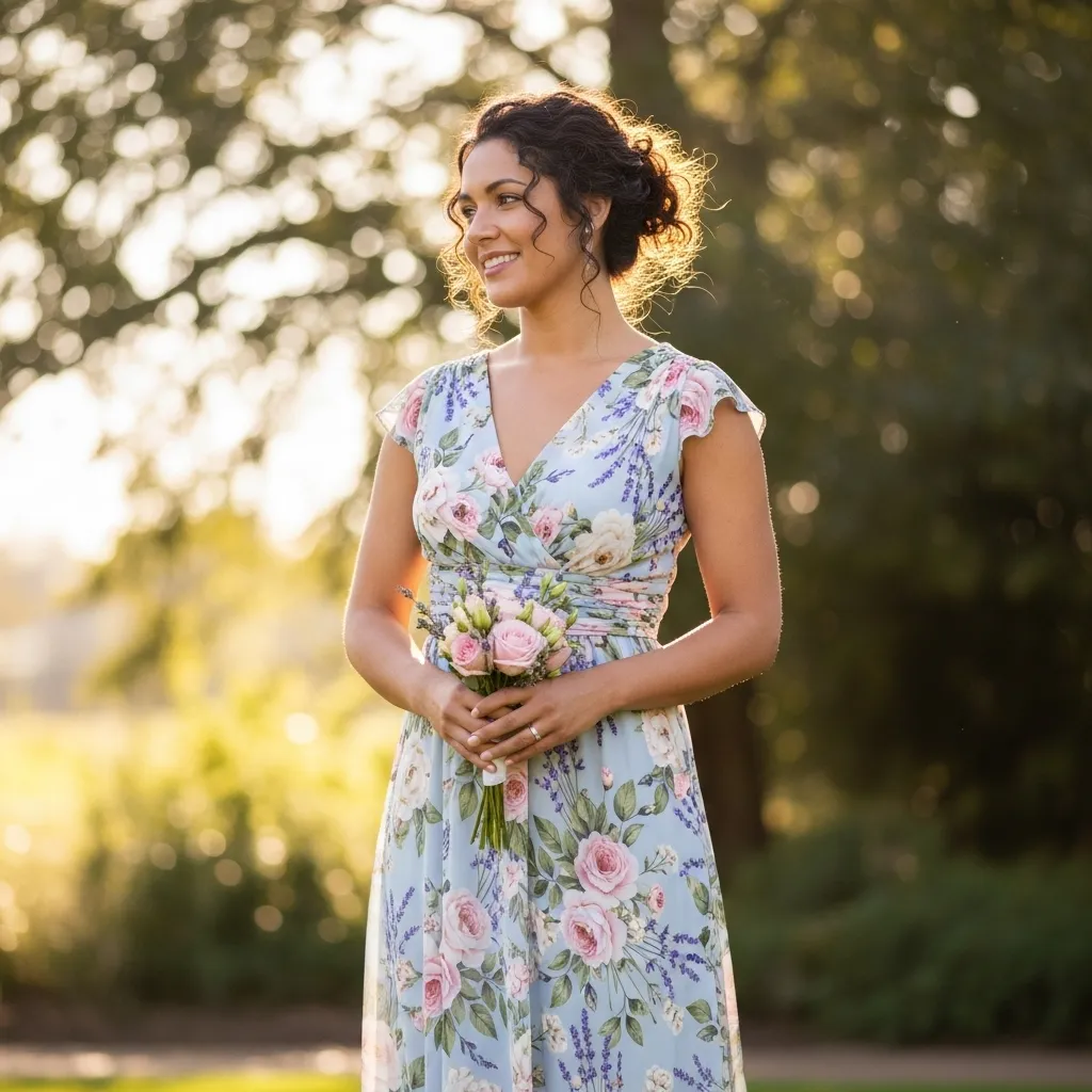 Soft Floral Print Maxi Dress