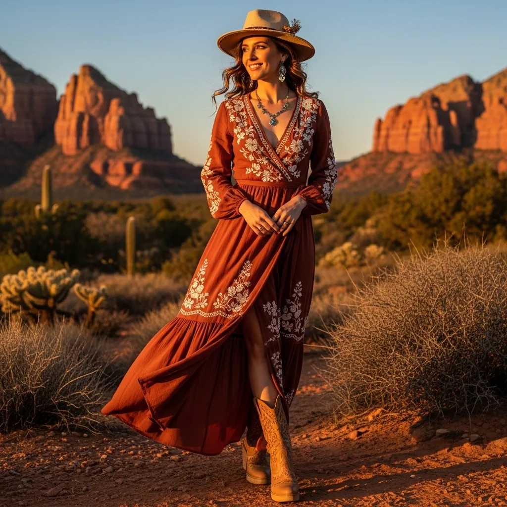 Wrap-Front Maxi Dress