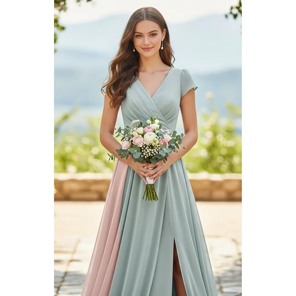 Wrap-style Bridesmaid Dress