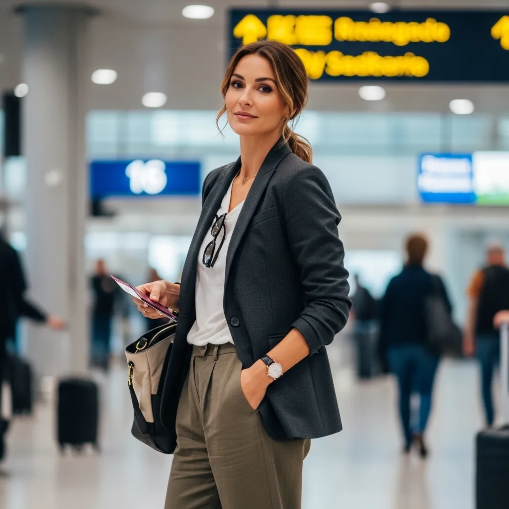Blazer With Relaxed Trousers And Tee