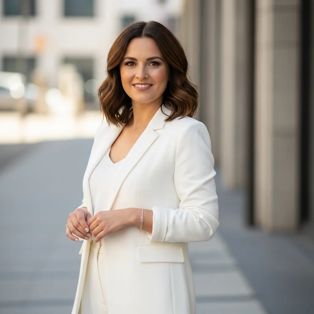 Crisp White Blazer With Wide-Leg Trousers