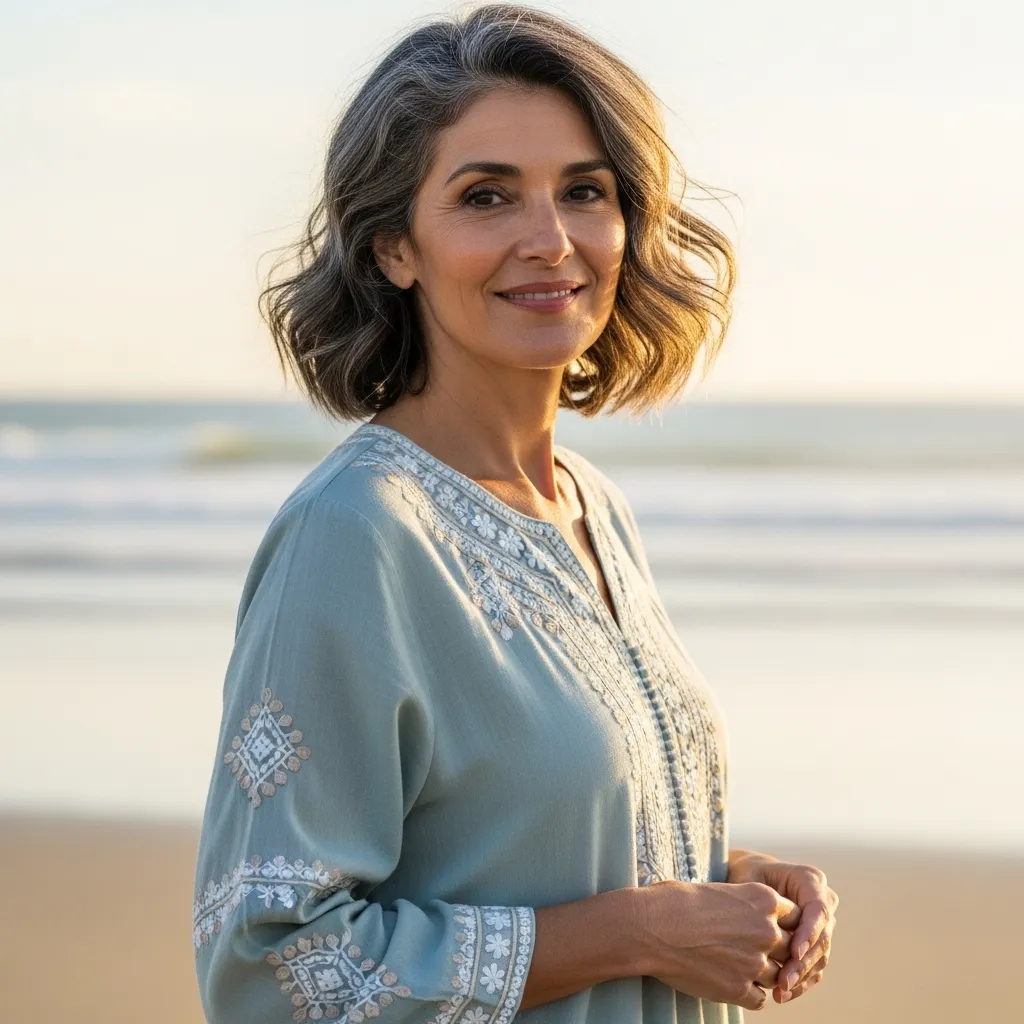 Lightweight Cotton Caftan With Embroidered Details