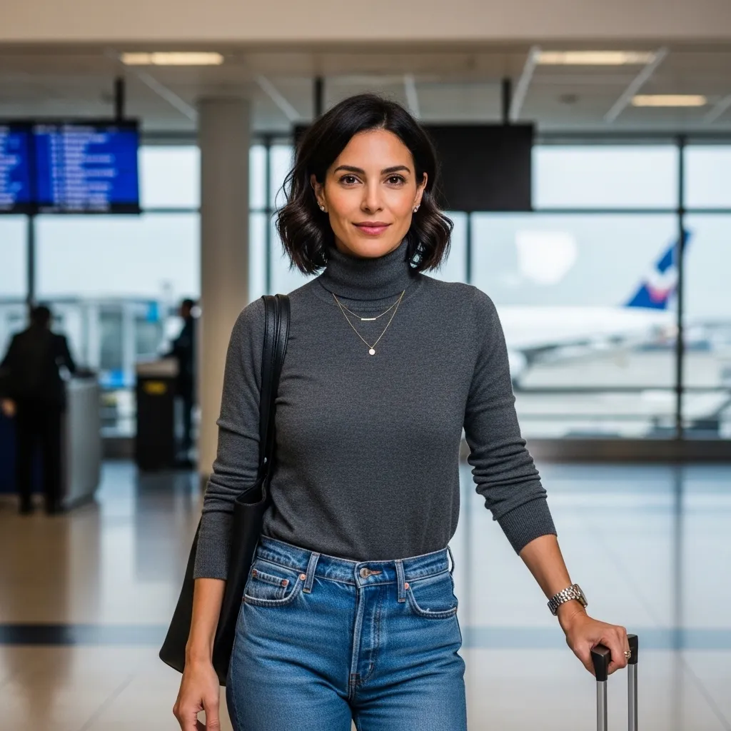 Turtleneck With Straight-Leg Jeans