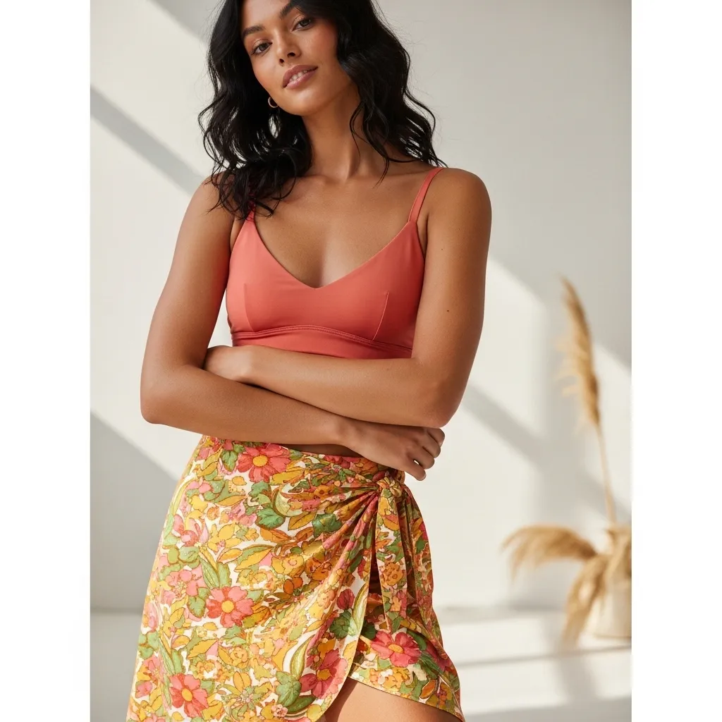 Wrap Skirt With Bralette Top