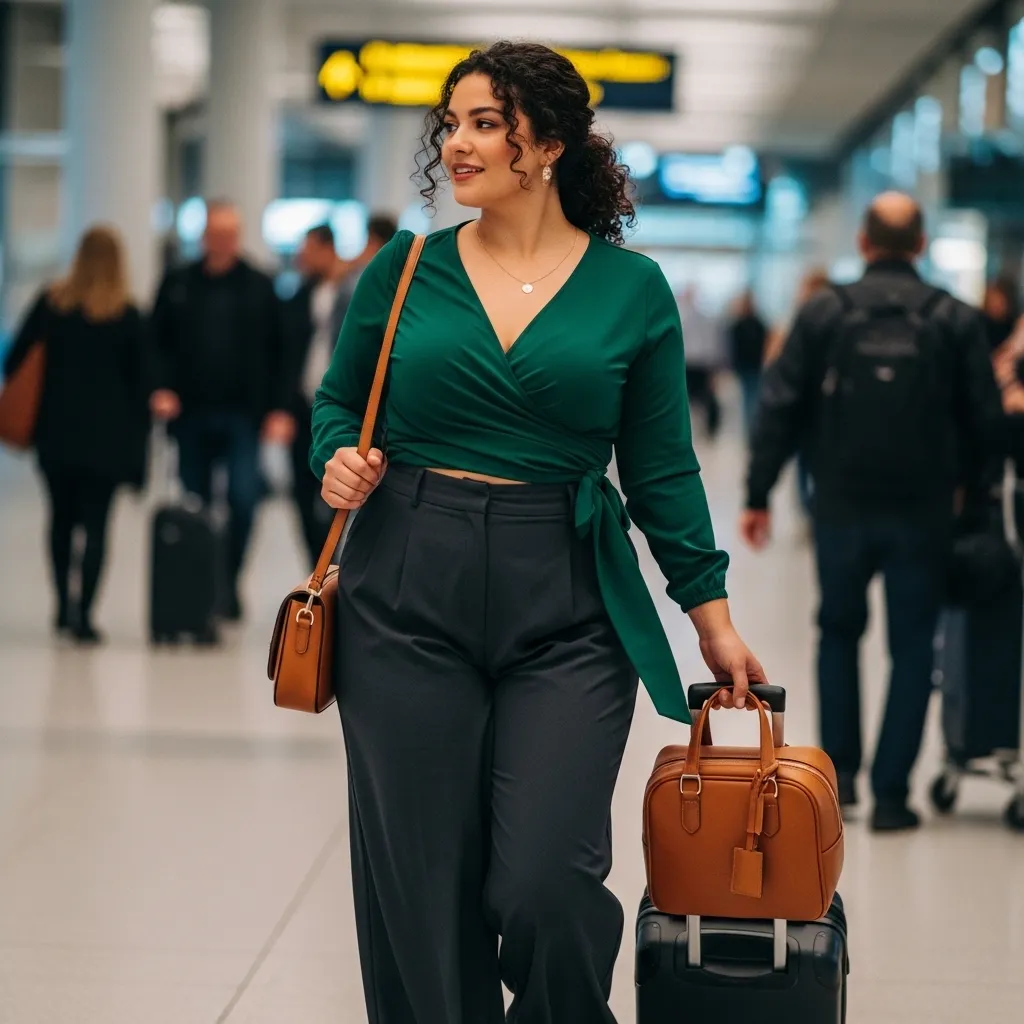 Wrap Top With Wide-Leg Trousers