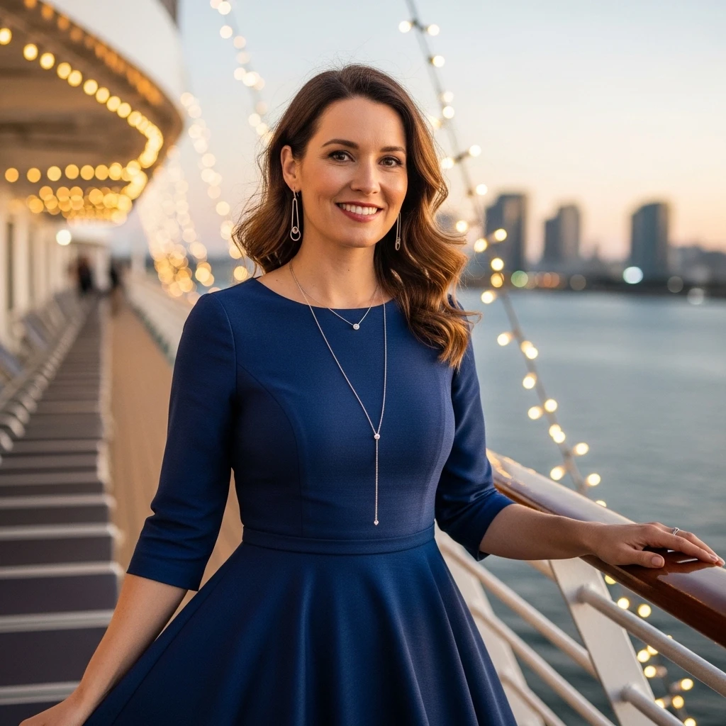 A-Line Dress With Delicate Jewelry