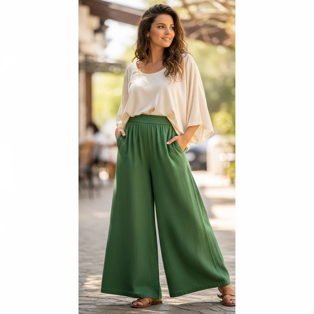 Flowy Palazzo Pants With Loose Top