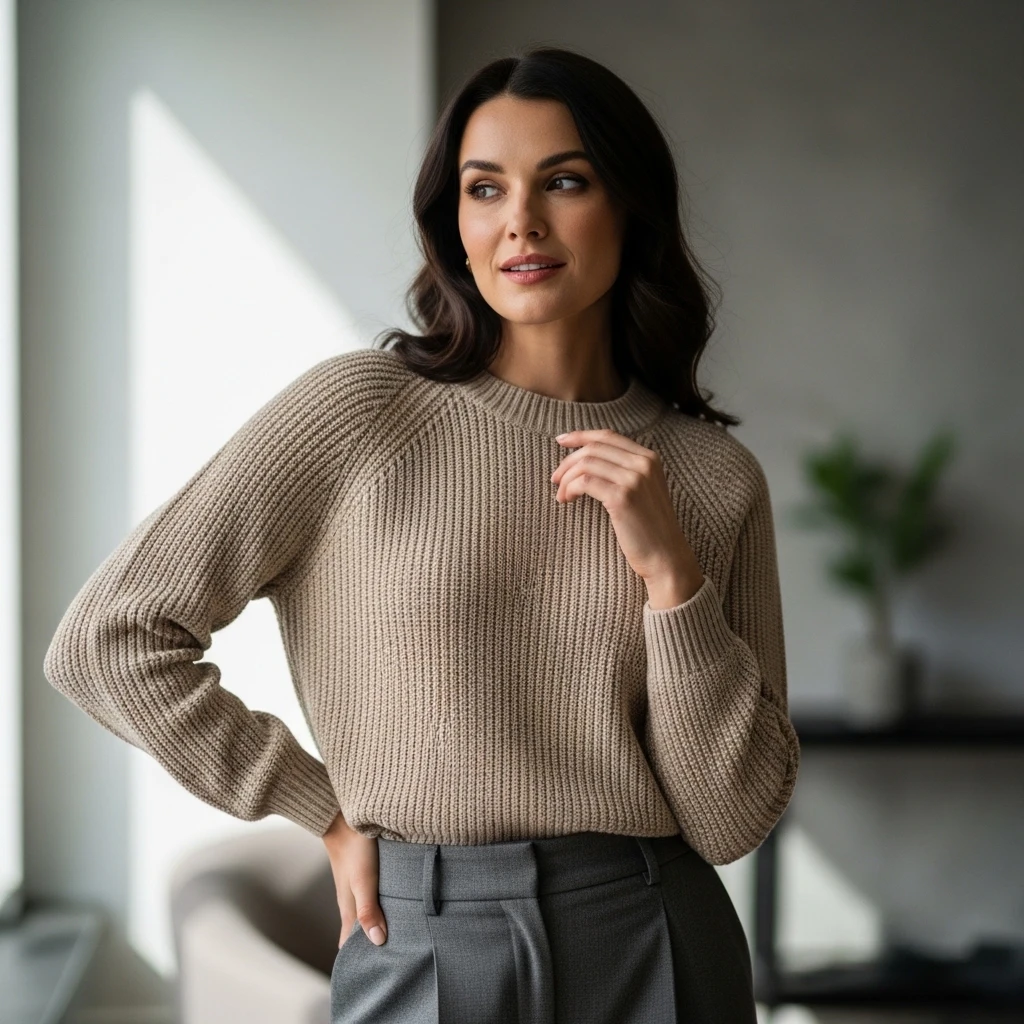 Knit Sweater With Ponte Pants