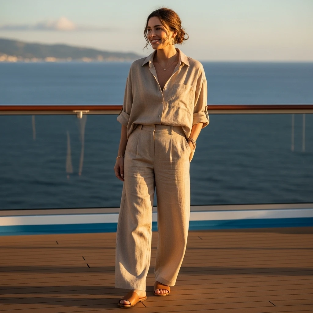 Linen Co-Ord Set With Flat Slides