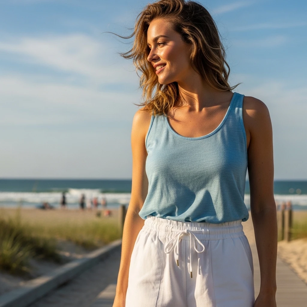 Linen Shorts With Breezy Tank Top