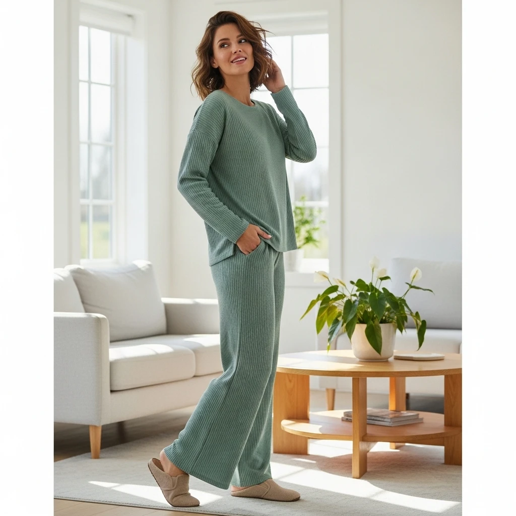 Matching Lounge Set With Slip-On Shoes