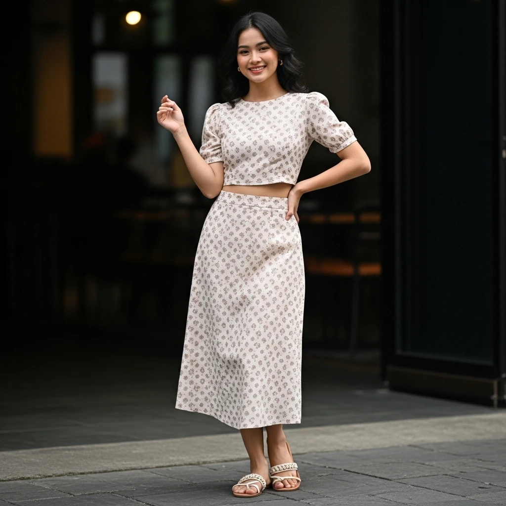 Matching Two-Piece Set With Sandals
