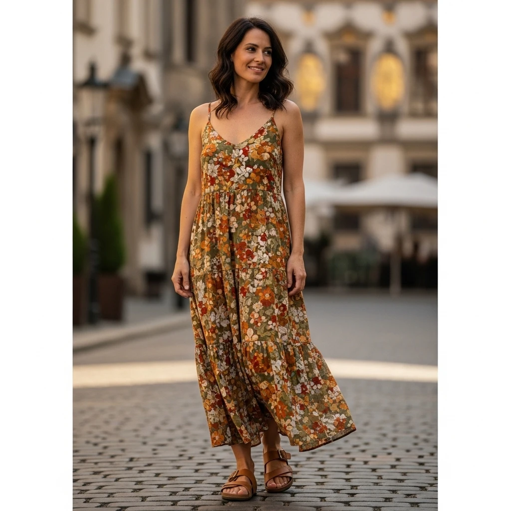 Maxi Dress With Comfortable Flats