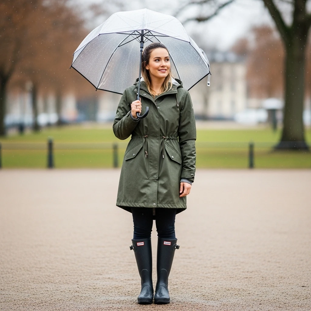 Waterproof Parka With Leggings And Rain Boots